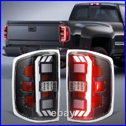 2014-2018 Shiny Black Tail Lights LED For Chevy Silverado 1500/2500HD/3500HD