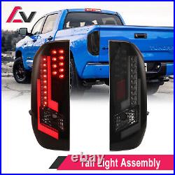 2014-2021 For Toyota Tundra Black Smoke DRL LED Tube Tail Lights Rear Brake Lamp