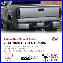 2014-2021 For Toyota Tundra Black Smoke DRL LED Tube Tail Lights Rear Brake Lamp