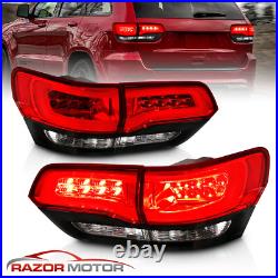 2014-2021 Jeep Grand Cherokee Red Black Clear LED Brake Tail Lights Pair
