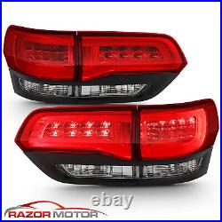 2014-2021 Jeep Grand Cherokee Red Black Clear LED Brake Tail Lights Pair
