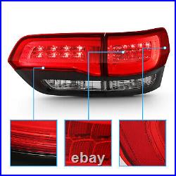 2014-2021 Jeep Grand Cherokee Red Black Clear LED Brake Tail Lights Pair