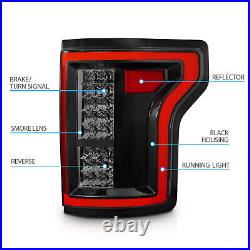 2015-2017 For Ford F-150 Red Black Smoke Full LED Brake Tail Lights Pair