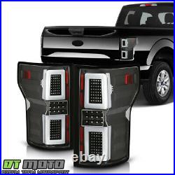 2015-2017 Ford F150 Pickup Black LED Tube Sequential Signal Tail Lights Lamps