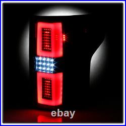 2015-2017 Ford F150 Pickup Black LED Tube Sequential Signal Tail Lights Lamps