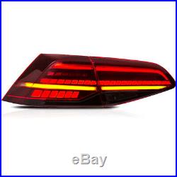 2015-2017 Volkswagen MK7 Golf GTI R Facelift Style LED Taillights Dark Cherry