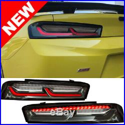 2016-2018 Chevrolet Camaro Smoke LED Tail Light with RED Sequential LED Signal