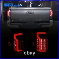2016-2023 for Toyota Tacoma LED Tail Lights Rear Brake Lamps Black Smoke Lens 2x