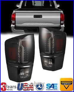 2016-2023 for Toyota Tacoma LED Tail Lights Rear Brake Lamps Black Smoke Lens 2x
