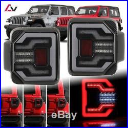 2018+ Jeep Wrangler JL JLU Sport Rubicon DRL LED Sequential Tail Lights Smoke