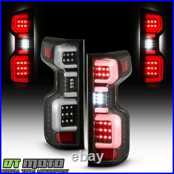 2019-2020 Chevy Silverado 1500 Incandescent Model Black LED Tail Lights Lamps