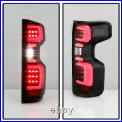 2019-2020 Chevy Silverado 1500 Incandescent Model Black LED Tail Lights Lamps