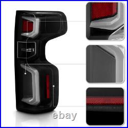 2019-2021 Chevy Silverado 1500 Incandescent Type Black LED Tube Tail Lights