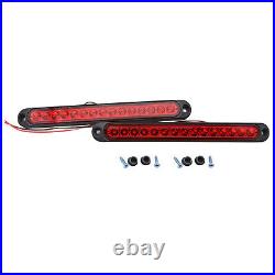 2PCS 10 Red LED Truck Trailer Strip 3rd Brake Lights Rear Turn Tail Light Bar