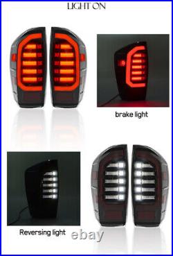 2PCS For 2016-2021 Toyota Tacoma Smoke LED Tail Lights Rear Brake Reverse Lamps