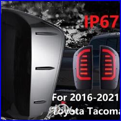 2PCS For 2016-2021 Toyota Tacoma Smoke LED Tail Lights Rear Brake Reverse Lamps