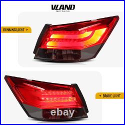 2PCS VLAND LED Tail Lights For Honda Accord EX EX-L Sedan 2008-2012 Brake Lamps