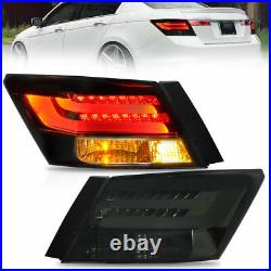 2PCS VLAND LED Tail Lights Rear Brake Lamps Smoked For 2008-2013 Honda Accord