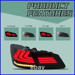 2VLAND SMOKED LED Tail Lights For 2013-2017 Honda Accord Sedan Rear Brake Lamps
