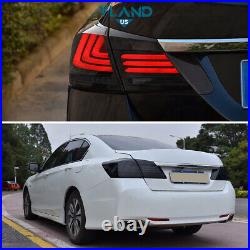 2VLAND SMOKED LED Tail Lights For 2013-2017 Honda Accord Sedan Rear Brake Lamps