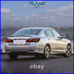 2VLAND SMOKED LED Tail Lights For 2013-2017 Honda Accord Sedan Rear Brake Lamps