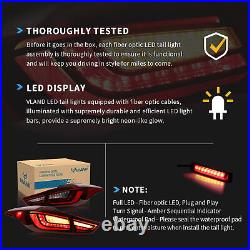 2X VLAND Red LED Tail Lights For 2011-2016 Hyundai Elantra Sequential Rear Lamps