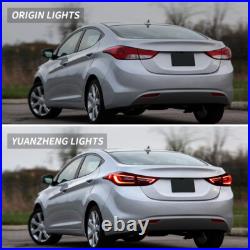 2X VLAND Red LED Tail Lights For 2011-2016 Hyundai Elantra Sequential Rear Lamps