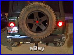 (2) 4 Round Red LED Stop/Turn/Tail Light/Reverse Light Kit New Free Shipping