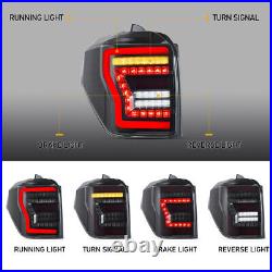2 PCS LED Tail Lights Kit for Toyota 4Runner 2010-2024 Tail Light Smoked Lens