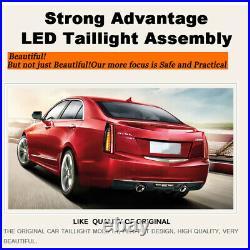 2 Pcs LED Tail Lights For Cadillac ATS 2014-2017 Dark LED Rear Lamps Assembly
