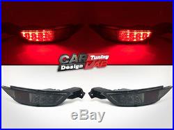 (2) smoke Lens Red LED Rear Bumper Reflector Fog Light For 09-13 Ford Fiesta MK7