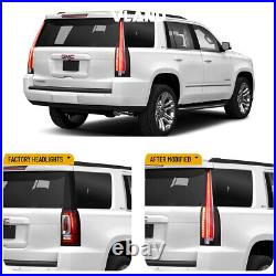 2xClear LED Tail Lights for 2015-2020 GMC Yukon /XL Rear Lamp (Cadillac Style)