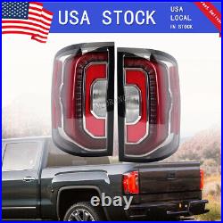 2x LED Tail Lights For 2016 2017 2018 GMC Sierra Rear brake Stop Lamp Left+Right