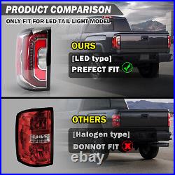 2x LED Tail Lights For 2016 2017 2018 GMC Sierra Rear brake Stop Lamp Left+Right