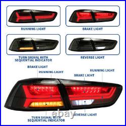 2x Smoked LED Tail Lights Rear Lamps For 08-17 Mitsubishi Lancer EVO LH+RH Side