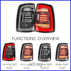 2x Smoked Lens Tail Lights for 2009-2018 Dodge Ram 1500 2500 3500 LED Rear Light