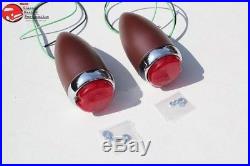 39 Chevy Chrome LED Tail Light Lamps Custom Truck Hot Rat Street Rod Stop Turn