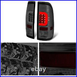 (3D LED C-SHAPE BAR) Smoked Lens Rear Tail Brake Lights for 08-16 Ford F250-F550