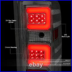 3D LED DRL C-Bar Tail Brake Lights for Silverado Sierra HD 14-19 Chrome Smoked
