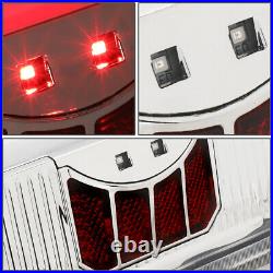 3D LED DRL Tail Lights for Ford F150 F250 F350 F Super Duty 90-97 Chrome Clear