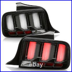 3D LED Tube Sequential Signal Lamp For 05-09 Ford Mustang Tail Light Black Clear