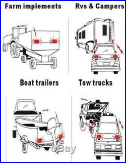 48 LED Wireless Tow Light Kit Magnetic Base Cordless Waterproof Truck Boat Haul