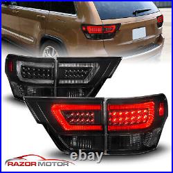 4PCS LED C Bar Tail Lights Pair For 2011-2013 Jeep Grand Cherokee Black Smoke