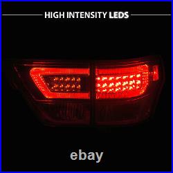 4PCS LED C Bar Tail Lights Pair For 2011-2013 Jeep Grand Cherokee Red Clear