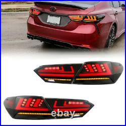 4PCS LED Clear Tail Lights For Toyota Camry 2018- 2021 Start-up Animation