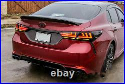 4PCS LED Clear Tail Lights For Toyota Camry 2018- 2021 Start-up Animation