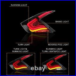 4PCS LED Sequential Tail Lights For Honda Civic Sedan 2016-2021 Rear Lamps