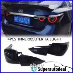 4PCS LED Tail Lights Fit 2014-16 2017 Infiniti Q50 V37 400r Style Rear Lamps Kit