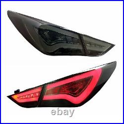 4PCS LED Tail Lights For 2011-2014 Hyundai Sonata Brake Smoke Lens Light bar L+R