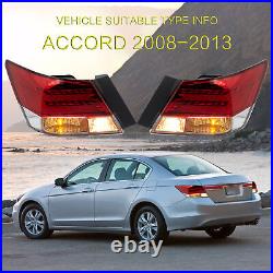 4PCS Red Tail Lights LED For 2008-2011 2012 Honda Accord Sedan DRL Rear Lamps